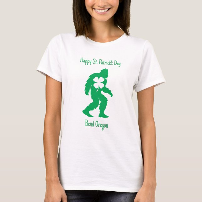 Customized Bigfoot St. Patrick's Day T-Shirt (Front)