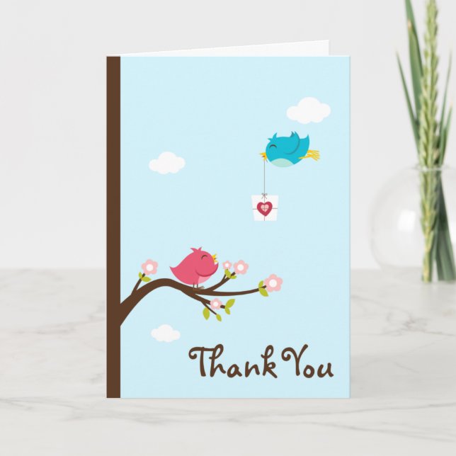Customized*Birdie Love Thank You Card (Front)