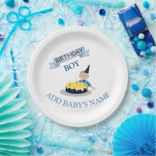 Customized Birthday Boy Baby Paper Plates