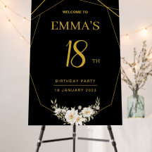 Customized Birthday Elegant Welcome Sign