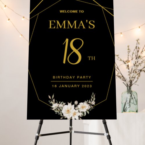 Customized Birthday Elegant Welcome Sign 