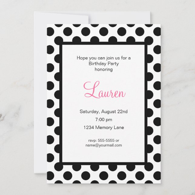 Customized Birthday Invitation (Front)