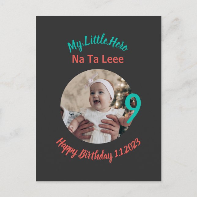 Customized Birthday name with photo Postcard (Front)