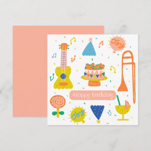 Customized birthday party flat card