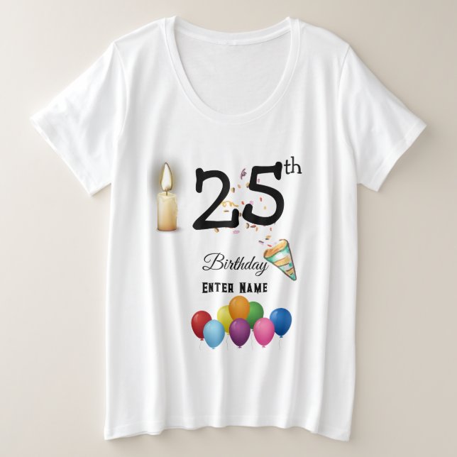 Customized Birthday Women  Plus Size T-Shirt (Design Front)