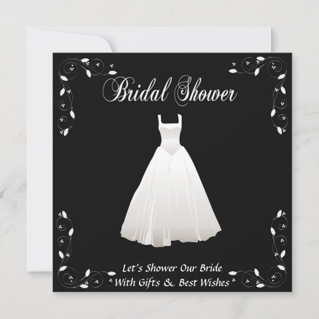 Customized Black and White Bridal Shower Invite (Front)