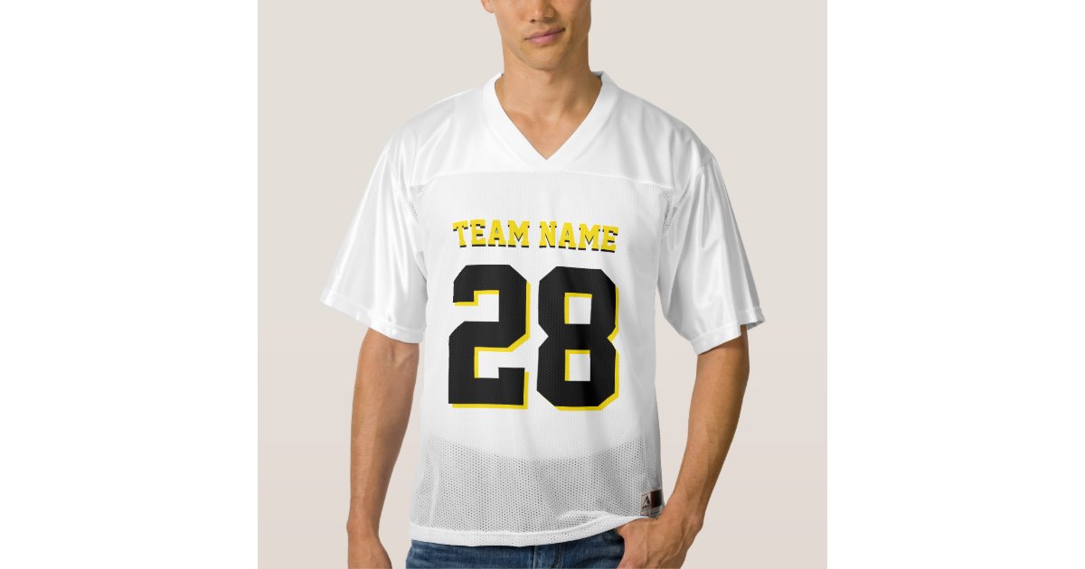 Customized Black And Yellow Football Sports Jersey Zazzle Com