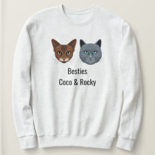 Customized Black Ash Cat Mom Cute Family Pet Photo Sweatshirt