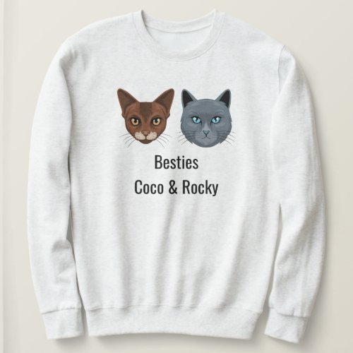 Customized Black Ash Cat Mom Cute Family Pet Photo Sweatshirt