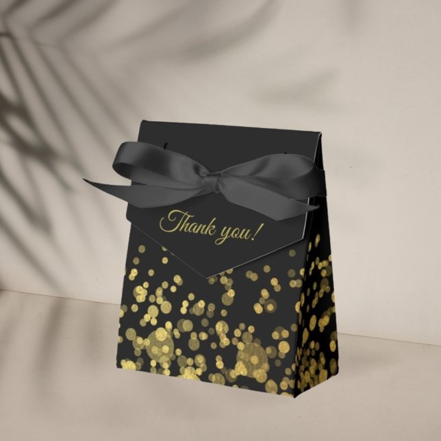 Customized black favor box golden glitter (Creator Uploaded)