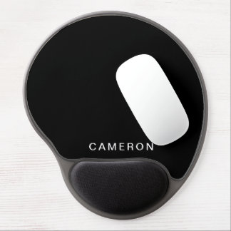 Customized Black & Monogram | Elegant Design Gel Mouse Pad