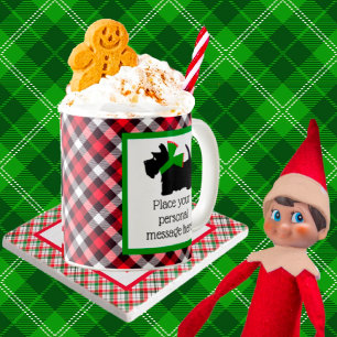 Customized Black Scottie Dog Christmas Coffee Mug