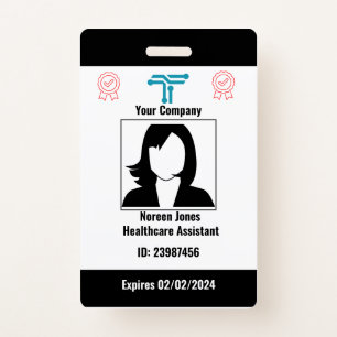 Customized Black & White Employee ID Badge