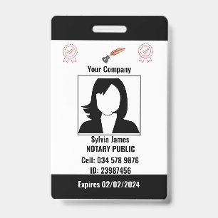 Customized Black & White Employee ID Badge