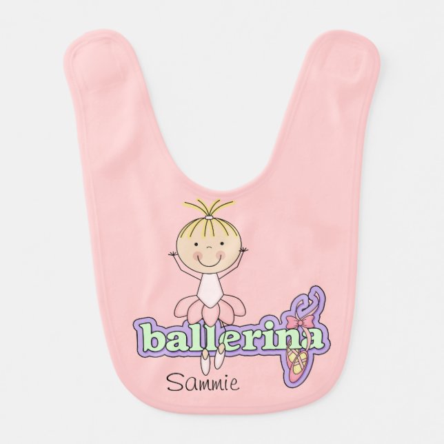 Customized Blond Ballerina Bib (Front)