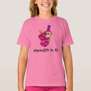 Customized Blue Candle Clown 5th Birthday T-shirt