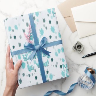 Customized Blue Grey Birthday Abstract Large Print