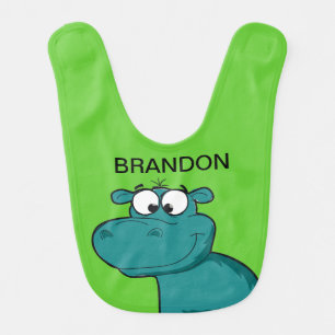 Customized Blue Hippo Bib