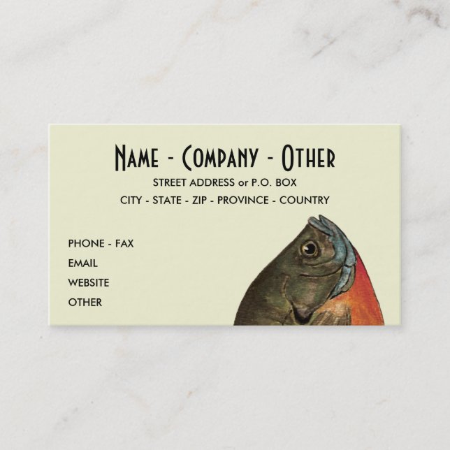 Customized Bluegill Business Card (Front)