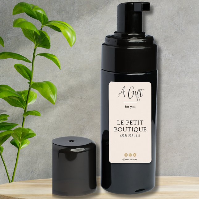 Customized Blush Business Name Sanitizer  Label (Creator Uploaded)