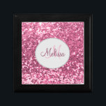 Customized Blush Pink Pretty Glitter Monogram Name Gift Box<br><div class="desc">Customized Blush Pink Pretty Glitter Monogram Name Gift Box</div>