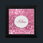 Customized Blush Pink Pretty Glitter Monogram Name Gift Box<br><div class="desc">Customized Blush Pink Pretty Glitter Monogram Name Gift Box</div>