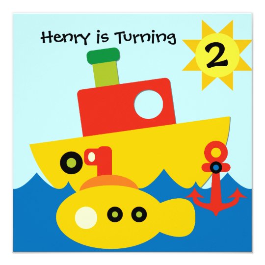 Customized Boats Birthday Invitation | Zazzle.com