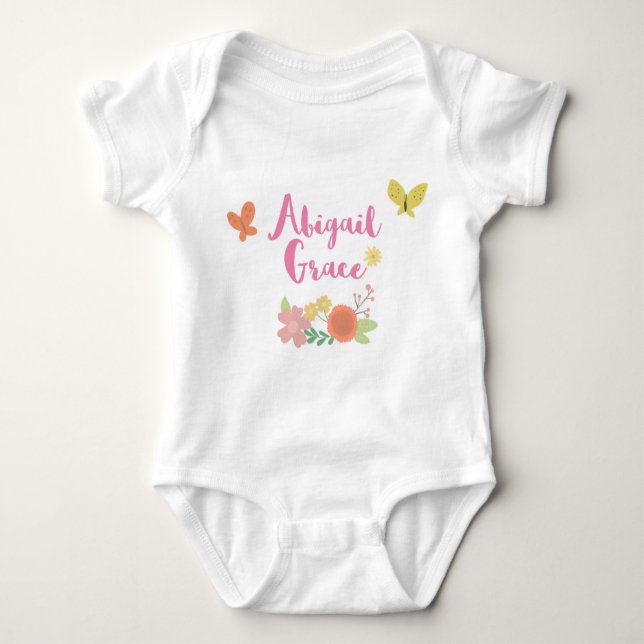 Customized Body Suit Abigail Grace Baby Bodysuit (Front)