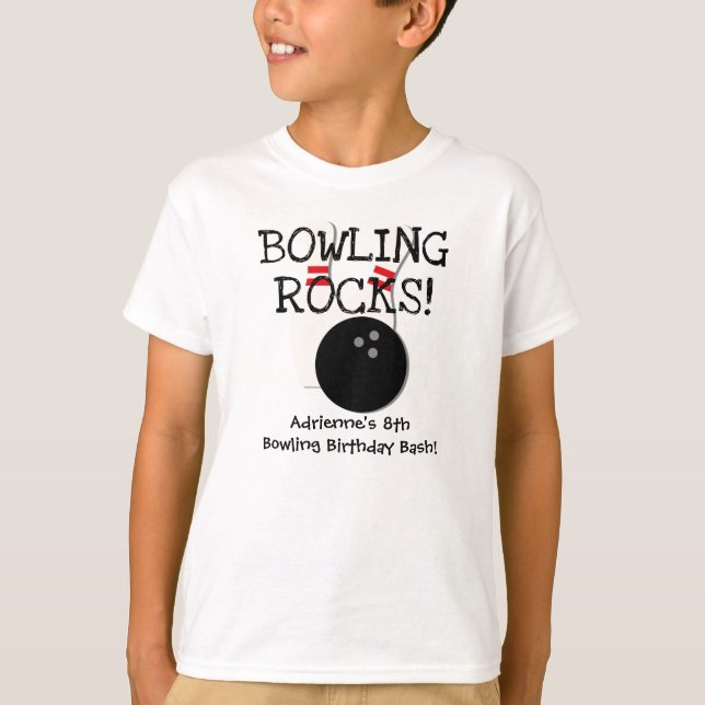 Customized Bowling Birthday T-shirt (Front)