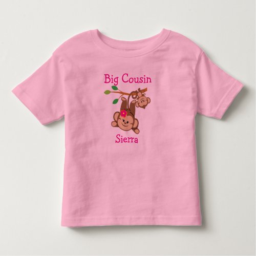 Customized Boy Girl Monkeys Big Cousin Toddler T_shirt