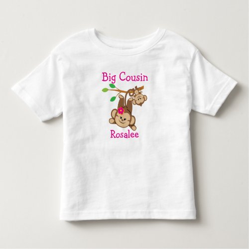 Customized Boy Girl Monkeys Big Cousin Toddler T_shirt