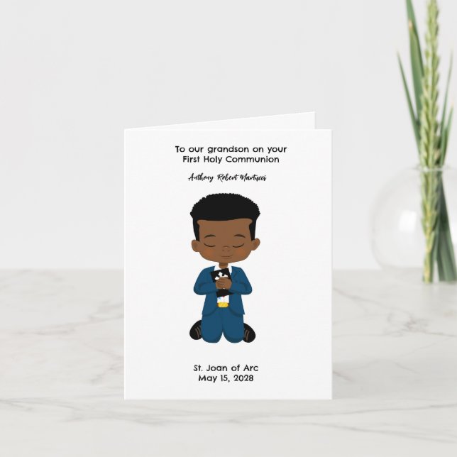 Customized Boys First Holy Communion  Card (Front)