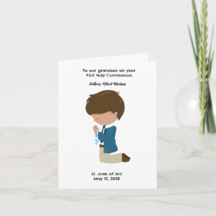 Customized Boys First Holy Communion  Card