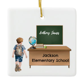 Customized Boys School Christmas Ornament