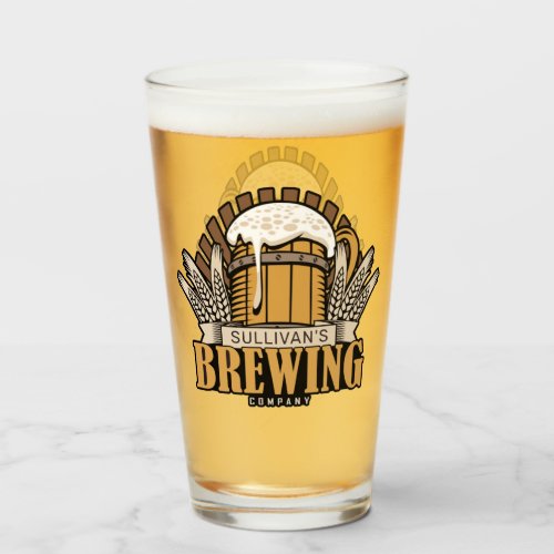 Customized Brewery Craft Beer Brewing Company Bar Glass