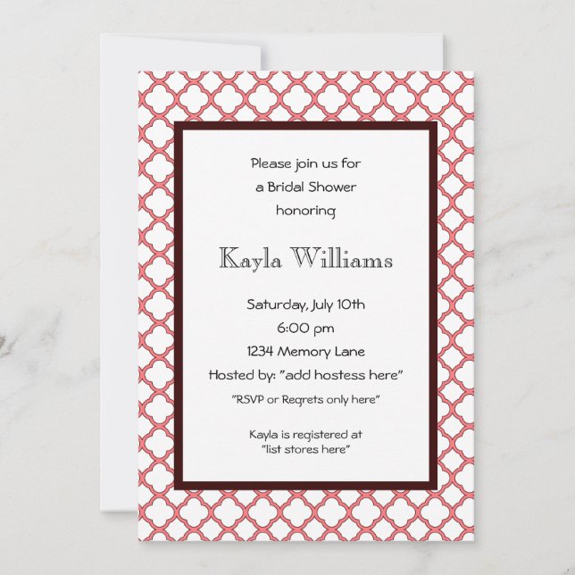 Customized Bridal Shower Invitation (Front)
