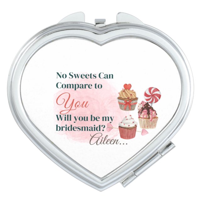 Customized Bridesmaid Gift Proposal   Compact Mirror (Front)
