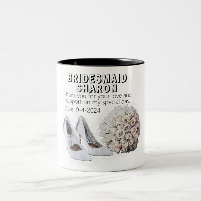 Customized Bridesmaid Gift Two-Tone Coffee Mug (Center)