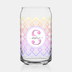 Customized Bridesmaid Name Gift for Her Pink Can Glass