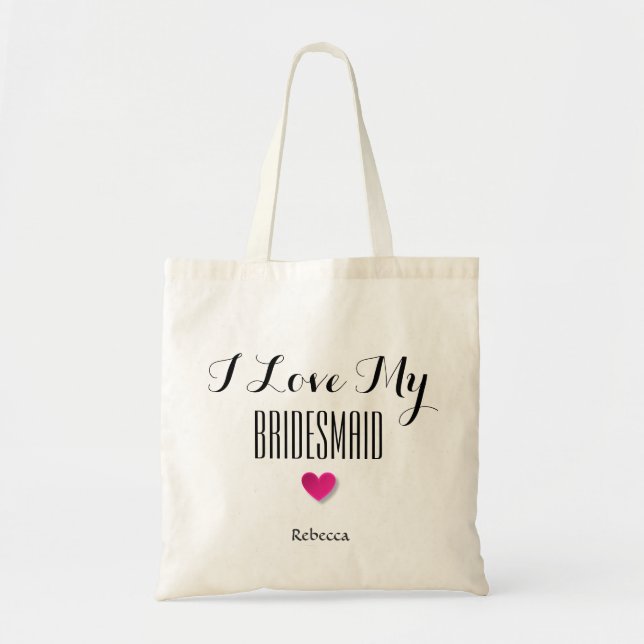 Customized Bridesmaid Tote Gift Bag (Front)