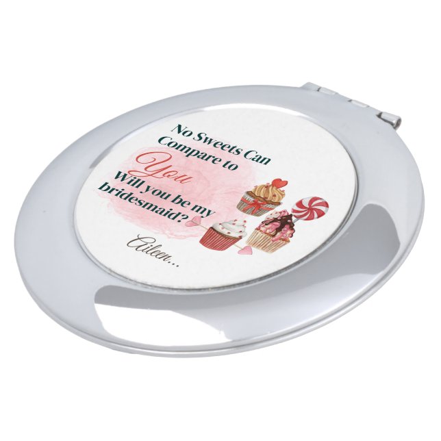 Customized Bridesmaid Wedding Proposal Gift  Compact Mirror (Turned)