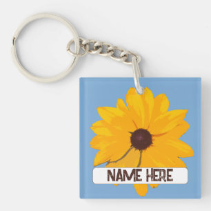 Customized Brown Eyed Susan with Personalized Note Keychain