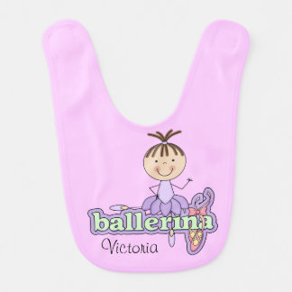 Customized Brunette Ballerina Bib