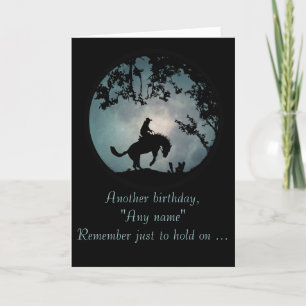 Customized Bucking Horse Happy Birthday Card