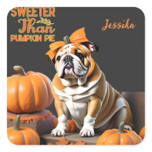Customized Bulldog Pumpkin Pie Sweet Halloween