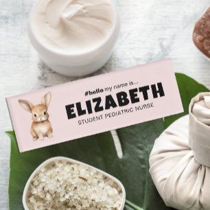 Customized Bunny Hello My Name Is Magnetic Name Tag