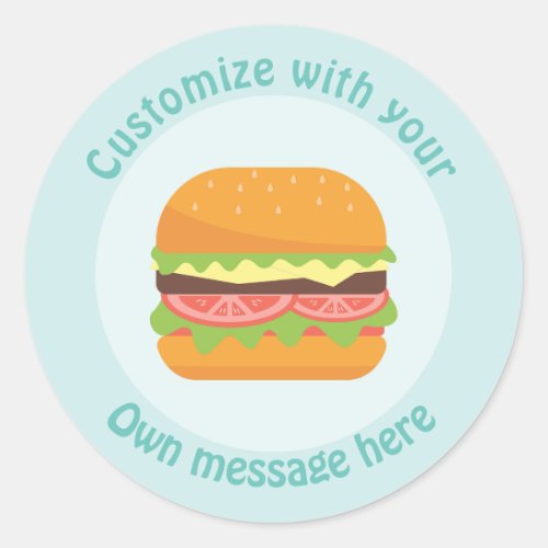 Customized Burger Classic Round Sticker
