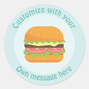 Customized Burger Classic Round Sticker