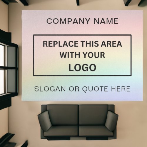 Customized Business Logo Company Name Rainbow Rug
