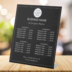 Customized Business Logo Modern Menu Price List Pedestal Sign